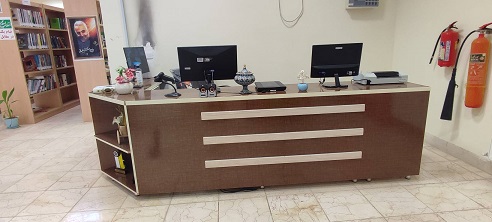 میز امانت کتابخانه شهدای دشت عباس